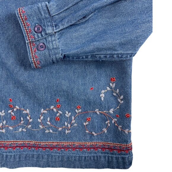 Northern Reflection Chambray Shacket Embroidered Women's Medium - Picture 7 of 12
